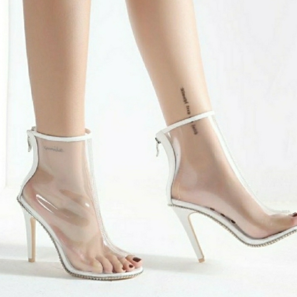 TRANSPARENT PEEP TOE BOOTI